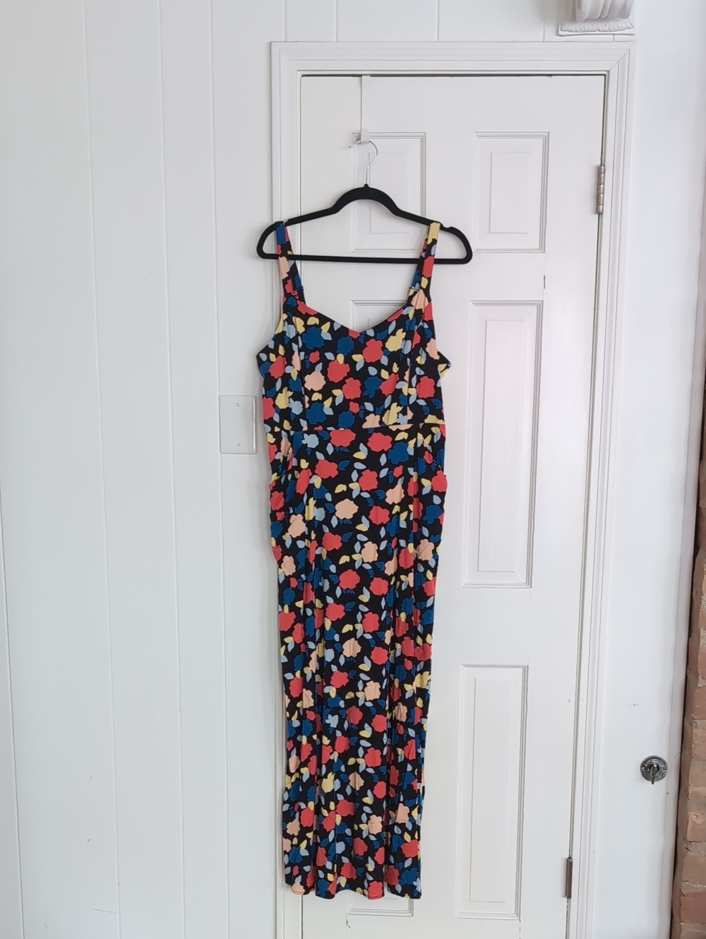 41 Hawthorn Navy Maxi Dress with Red, Pink and Yellow Floral Print